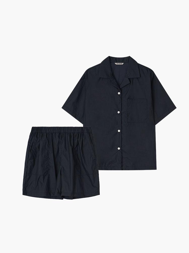 (w) Travel Short Pajama Set Navy
