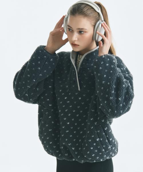 도트 아노락 반집업 플리스 자켓_MIWJMG117C