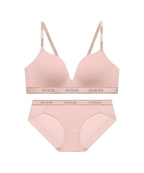 로즈골드 밴딩 와이어프리 인디핑크 브라 팬티 세트