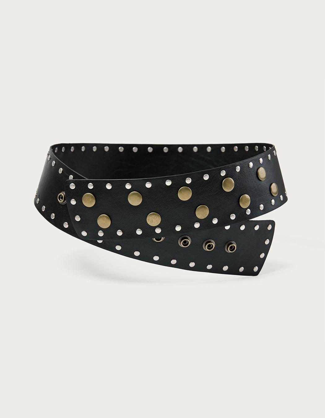 MULTI STUDDED BELT, BLACK