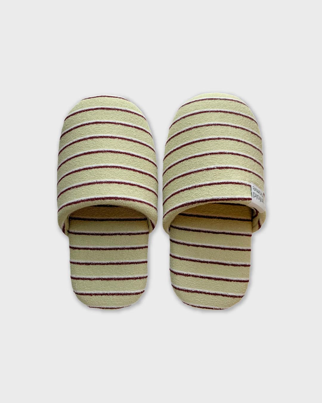 Stripe terry room shoes (avocado)