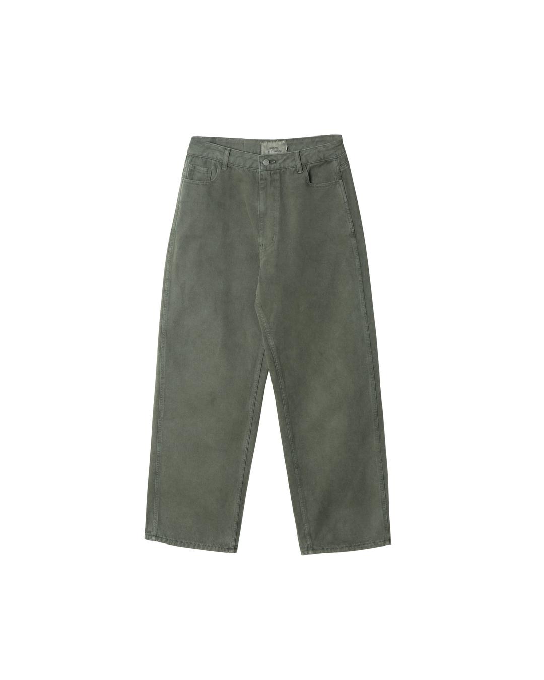 WIDE DYEING DENIM PANTS KHAKI