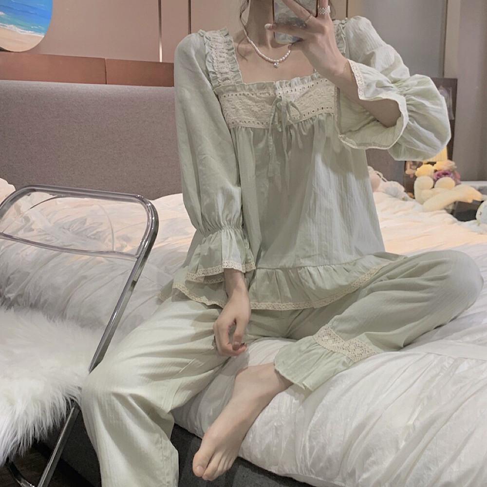 민디 잠옷 러블리 레이스 파자마세트 실내복 홈웨어