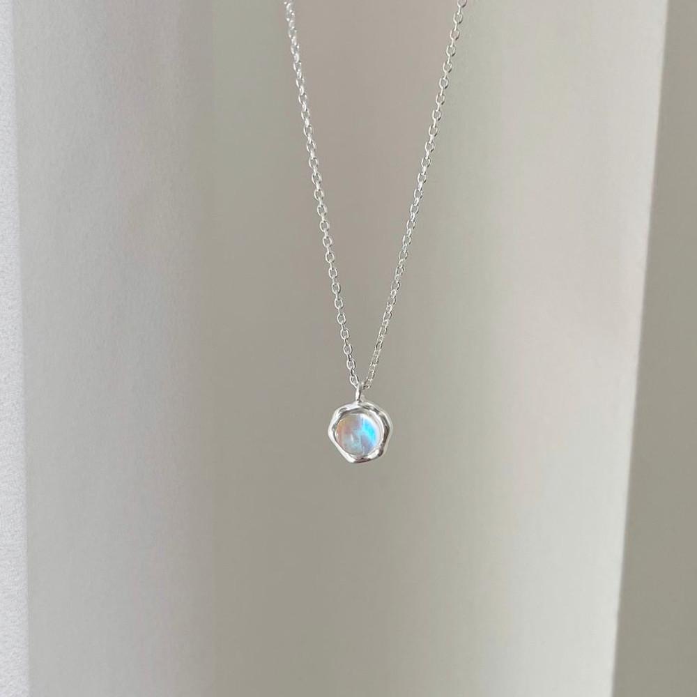 실버925 워터링 오로라 은 체인 목걸이