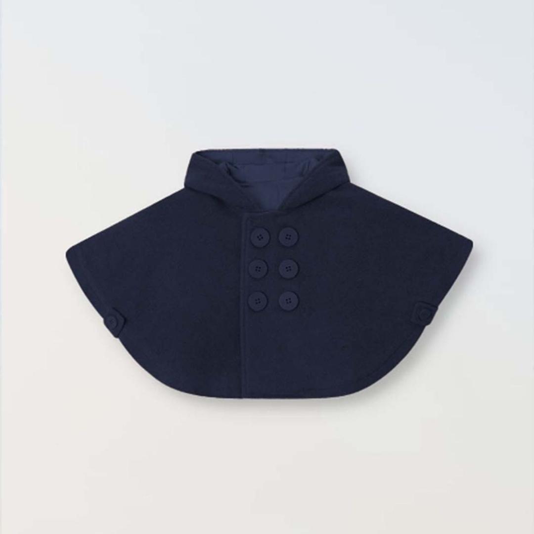 Wool cape coat - navy