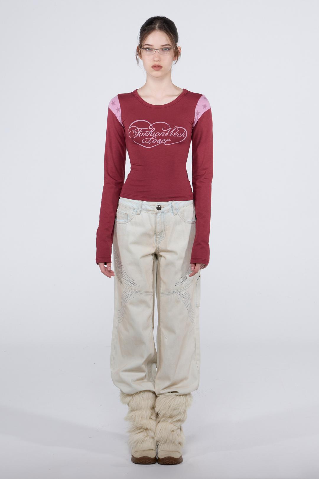 Rhinestone Lowrise Denim Tinted Wash