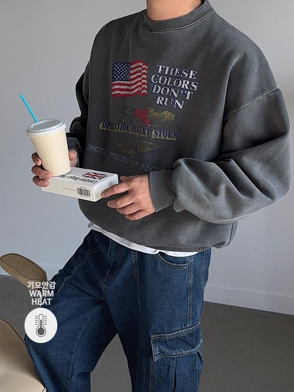*Don’t run 피그먼트 기모 맨투맨(3colors)