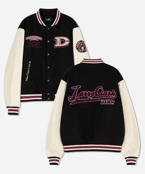 BASEBALL LOGO VARSITY JACKET BLACK