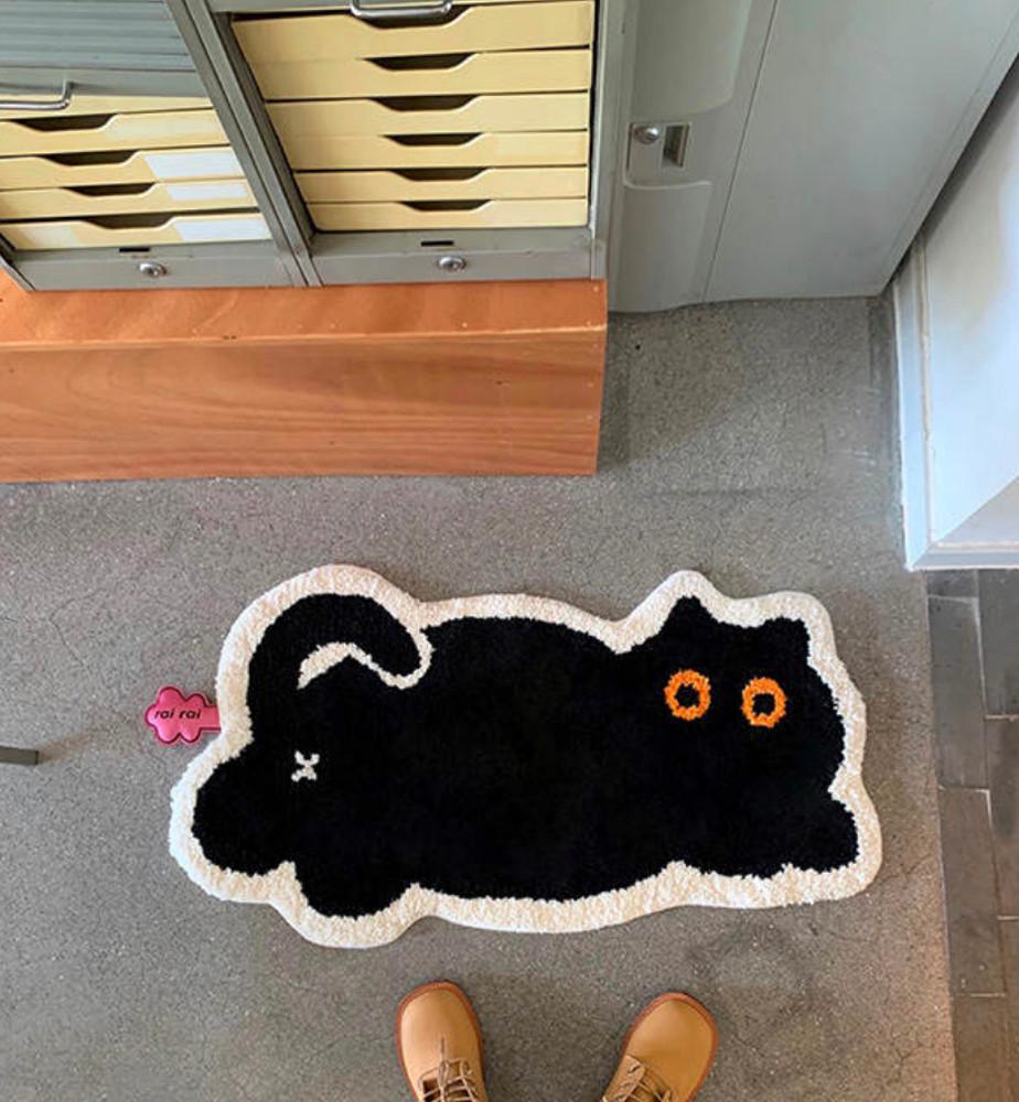 크림스튜디오 블랙 캣 rairai 러그 카펫 발매트