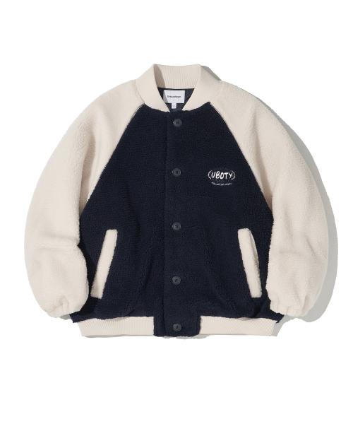 패디드 플리스 바시티 자켓_네이비