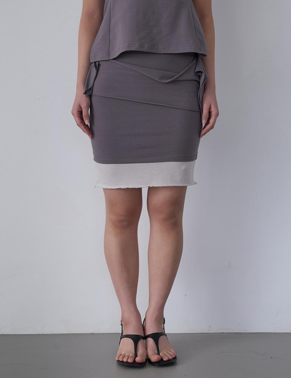 Easy Layered Skirt in Grey