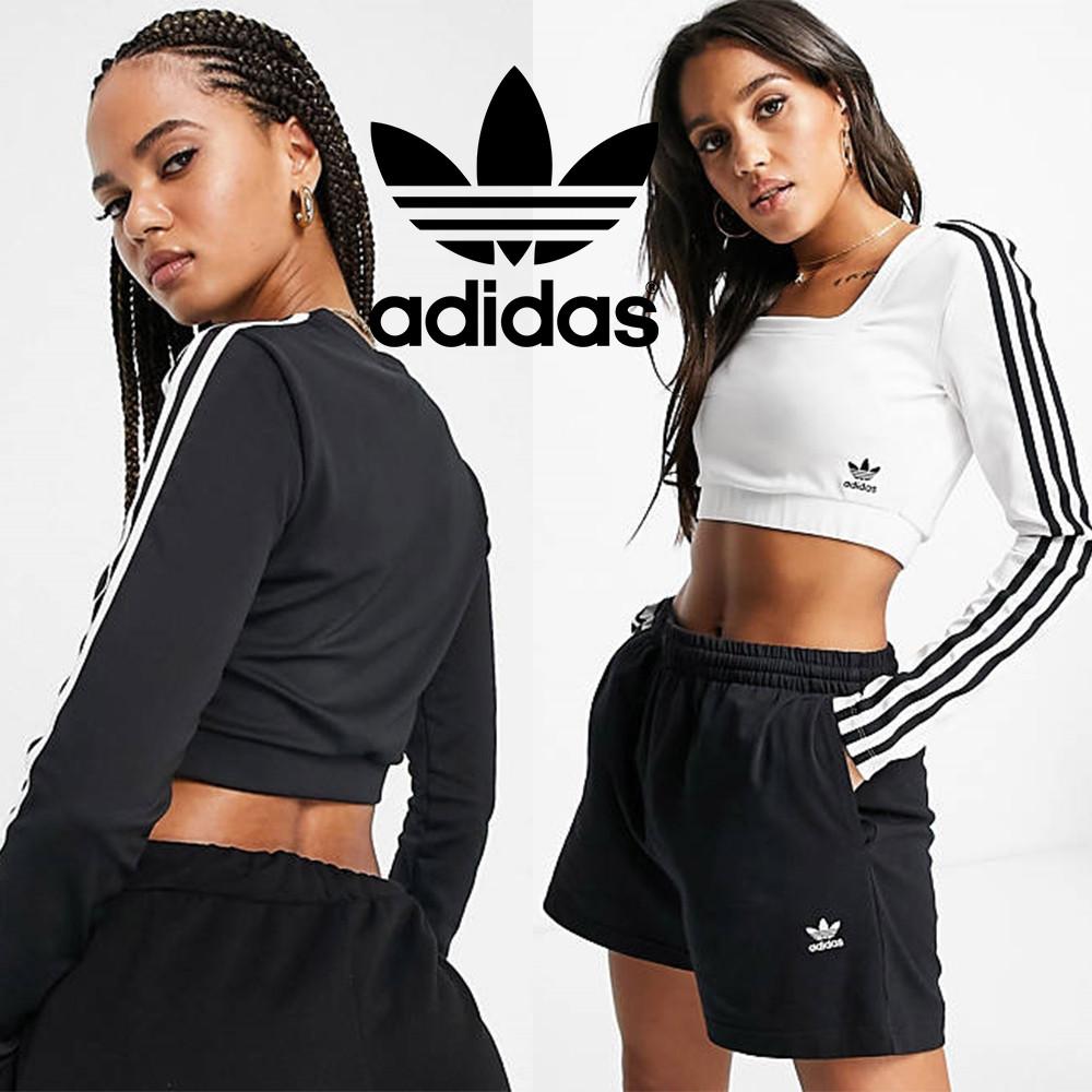 아디다스 오리지날 스퀘어 넥 스트라이프 긴팔 크롭탑 2컬러 : 슬기로운 유럽생활