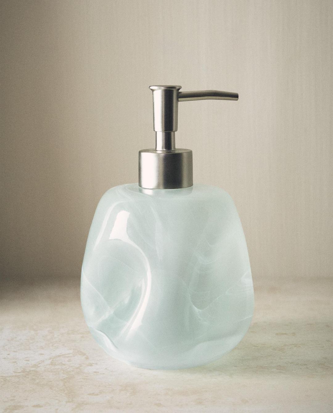 쉐이드 그린 유리 비누 디스펜서