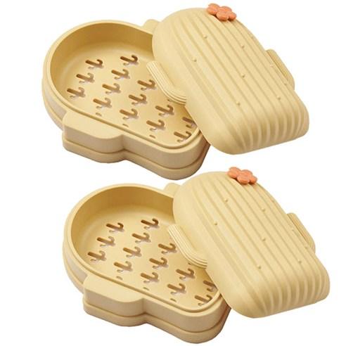 더자카 선인장 물빠짐 비누통 비누받침대, 옐로우, 2개 - 비누받침/비누곽 | 쿠팡