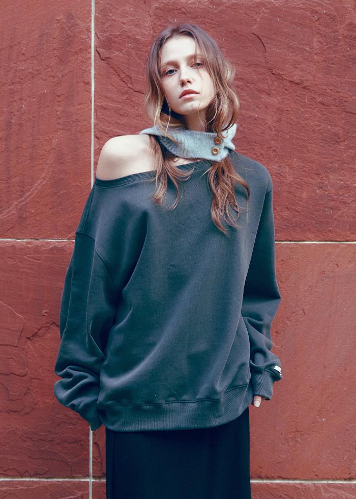 Essential Off-shoulder Sweatshirts_CTT398(Charcoal)
