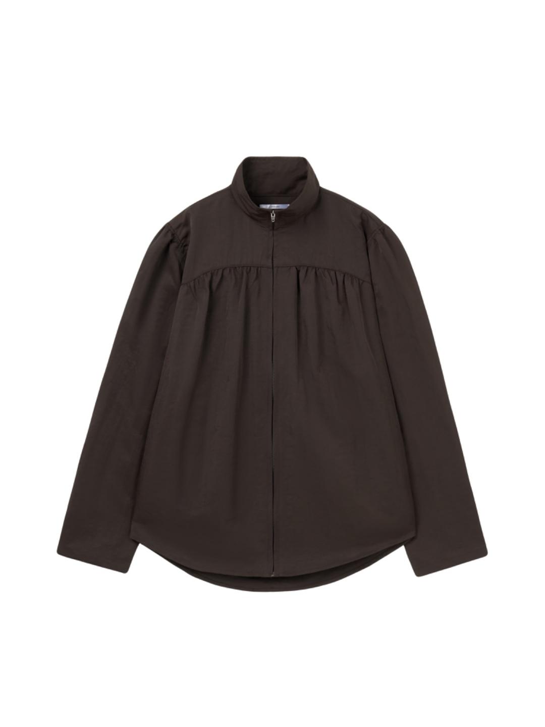 Shirring Windbreaker - Brown