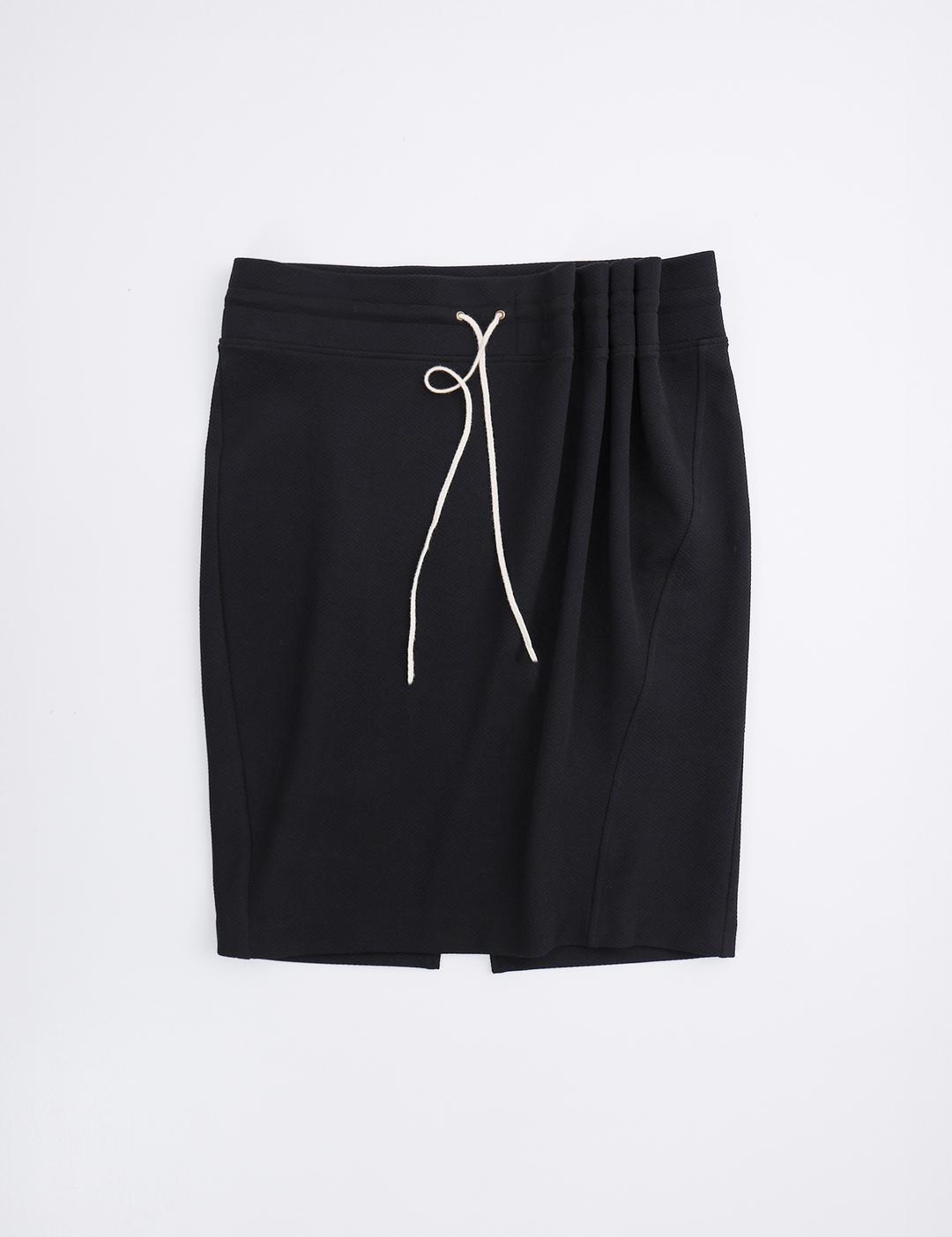 Curtain midi skirt (black mesh)