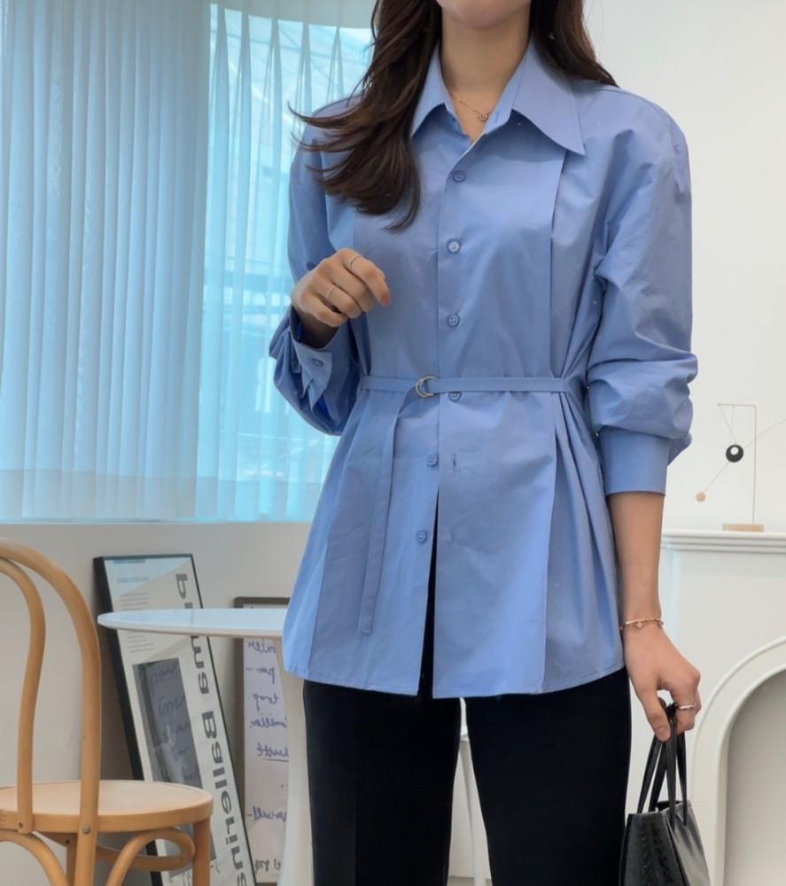 [최저마진]테일드 핀턱 스트랩 셔츠(2color) : 이네숨