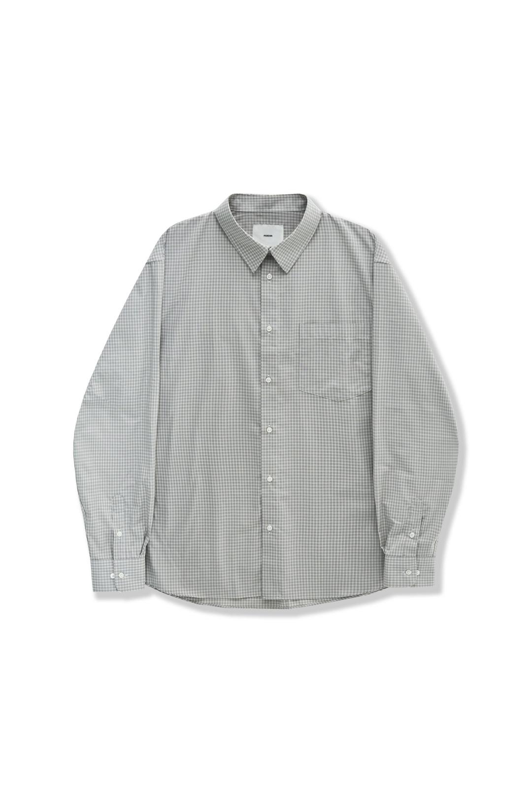 [25'SS] relaxed shirts_small check gray