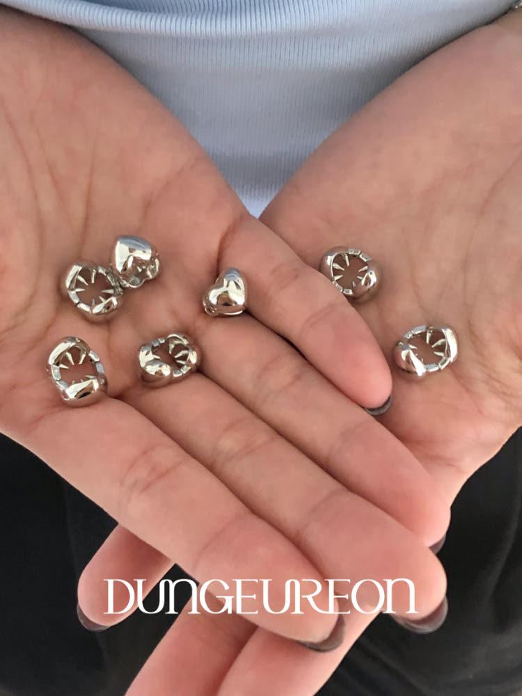 [made] [둥그런/ 헤어핀] 라이키 하트 디스코핀 - 머리핀 옆머리핀 미니 집게핀 포인트 헤어핀