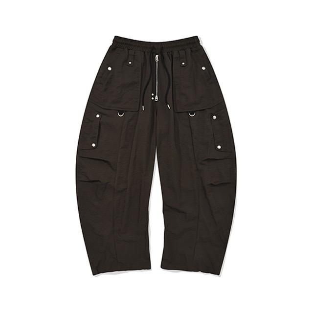 Flap Pocket Wide Pants/Dark Brown