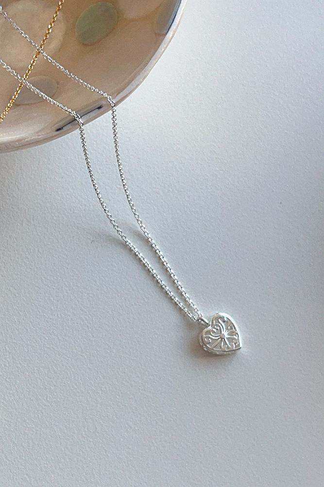 (925) Antique Heart Necklace (2colors)