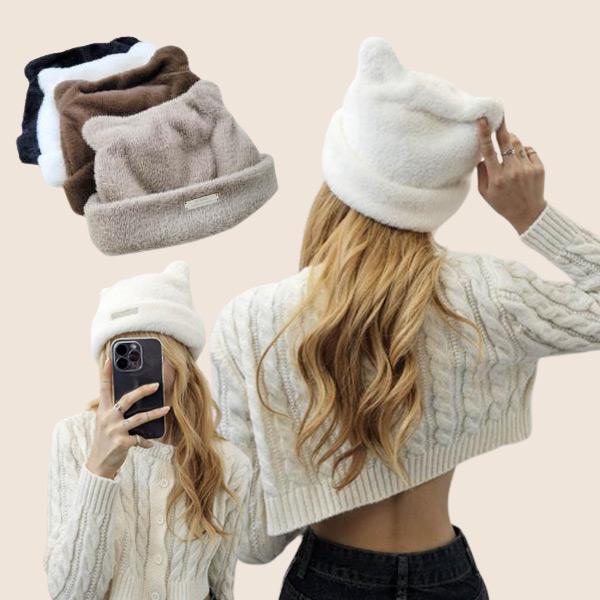 [큐티하이틴]"가벼운선물" 복슬퍼곰돌패치비니