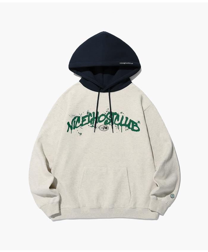 SPRAY PAINT LOGO HOODIE[OATMEAL]