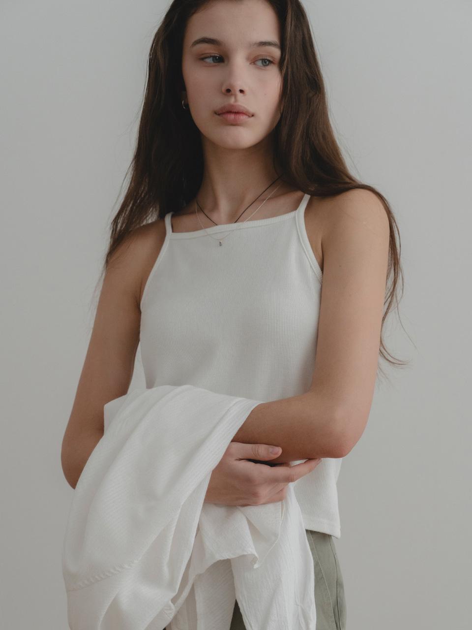 MN waffle sleeveless (white)