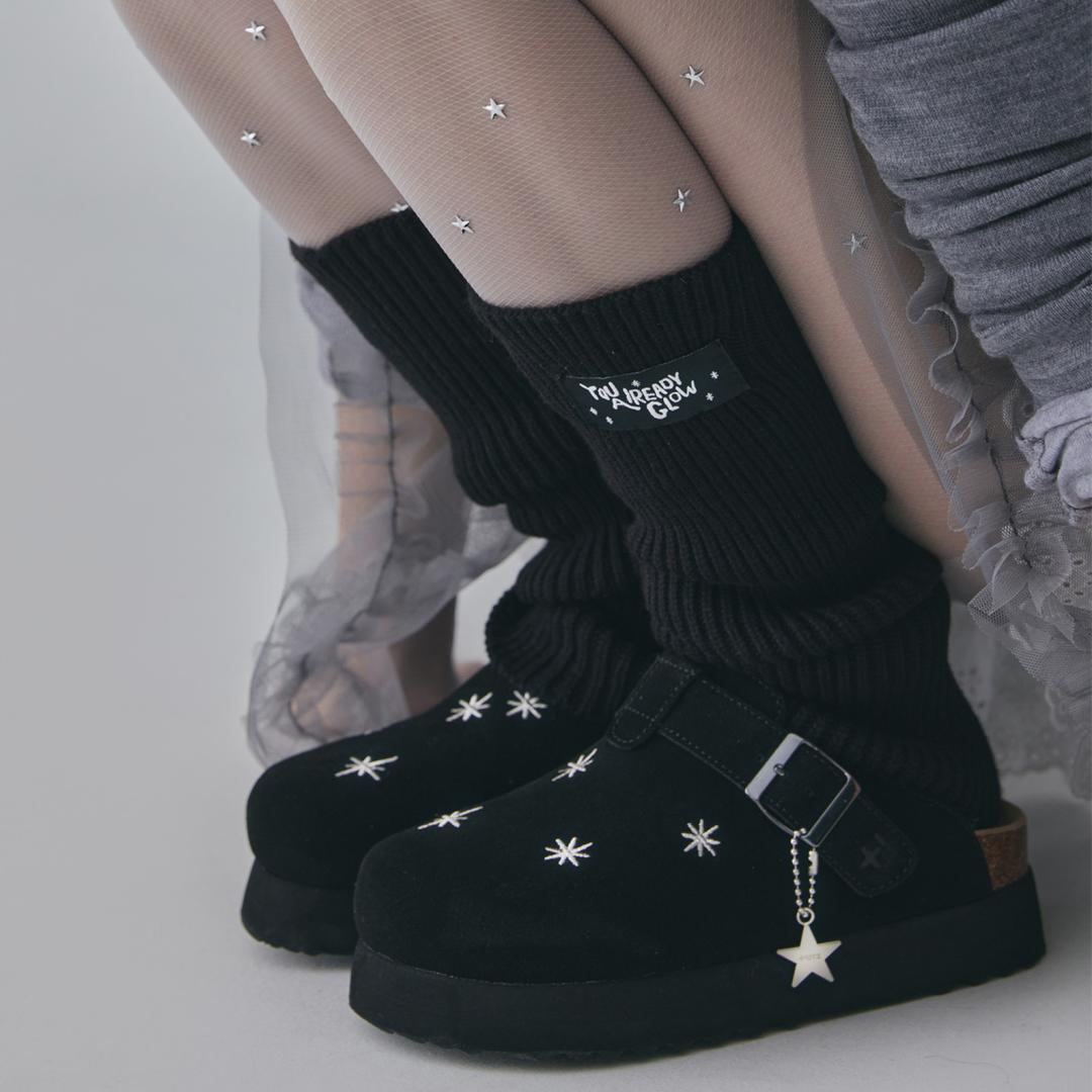 오찌x로파서울 토피 스웨이드 클로그 블랙 / FLOTFA3W49