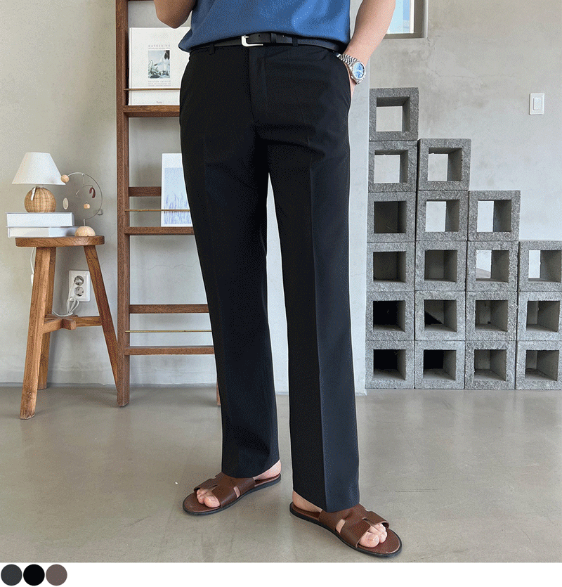 ★자체제작★ 썸머 섹시수트 세미핏 슬랙스 (일부 옵션 당일발송) (블랙 전사이즈/차콜S,L,XL/ 모카S,L -> 5월초 재입고 예정)