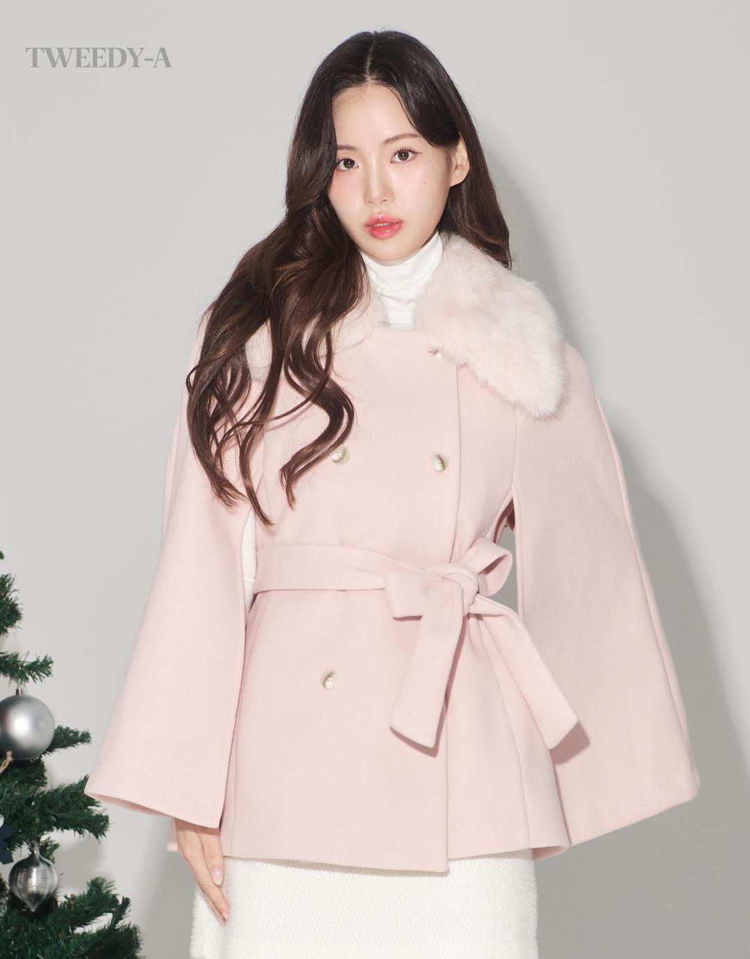 트위디아 (12차리오더) 드림 퍼 카라 벨티드 더블 버튼 누빔 하프 싱글 코트