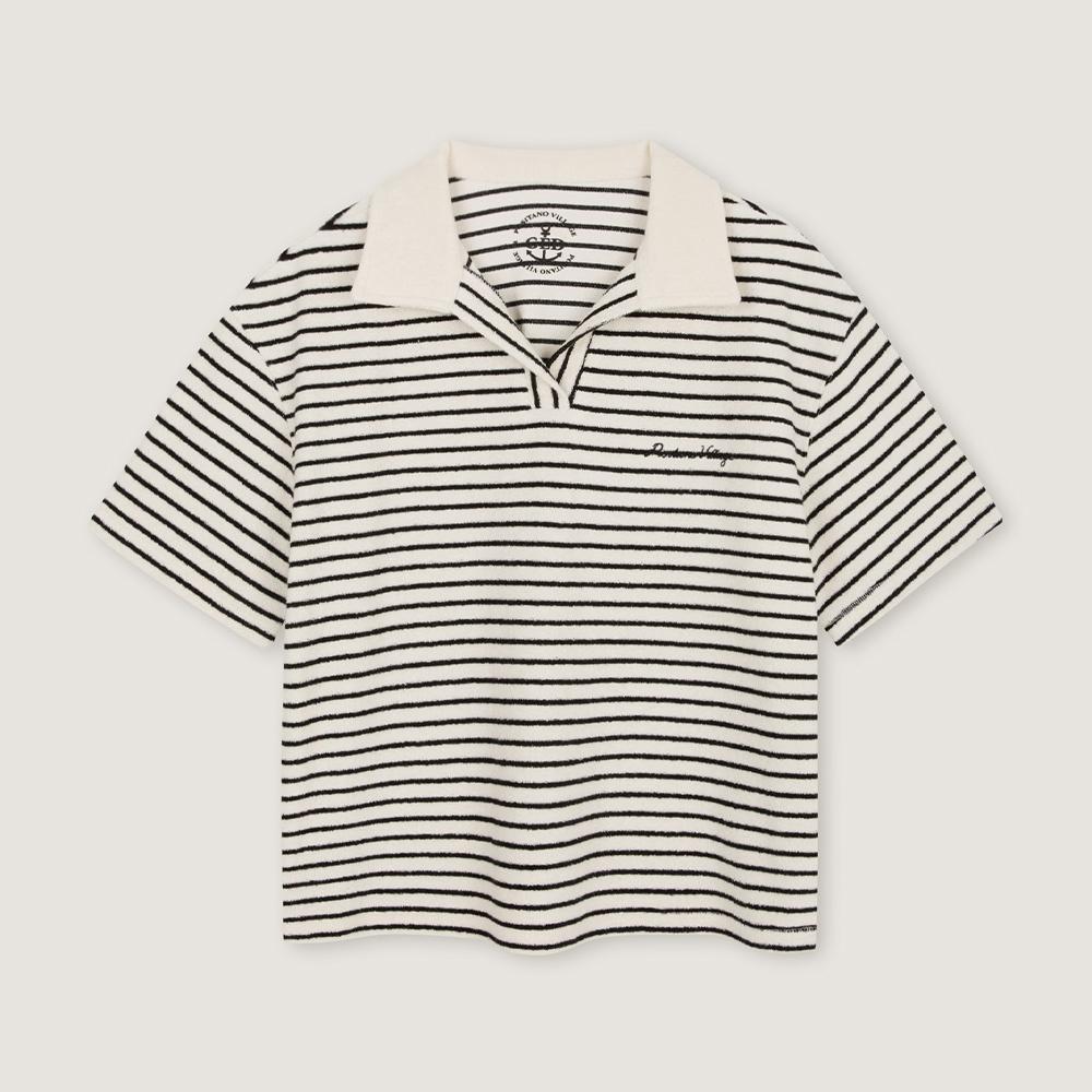 TERRY COLLAR T-SHIRT - STRIPE