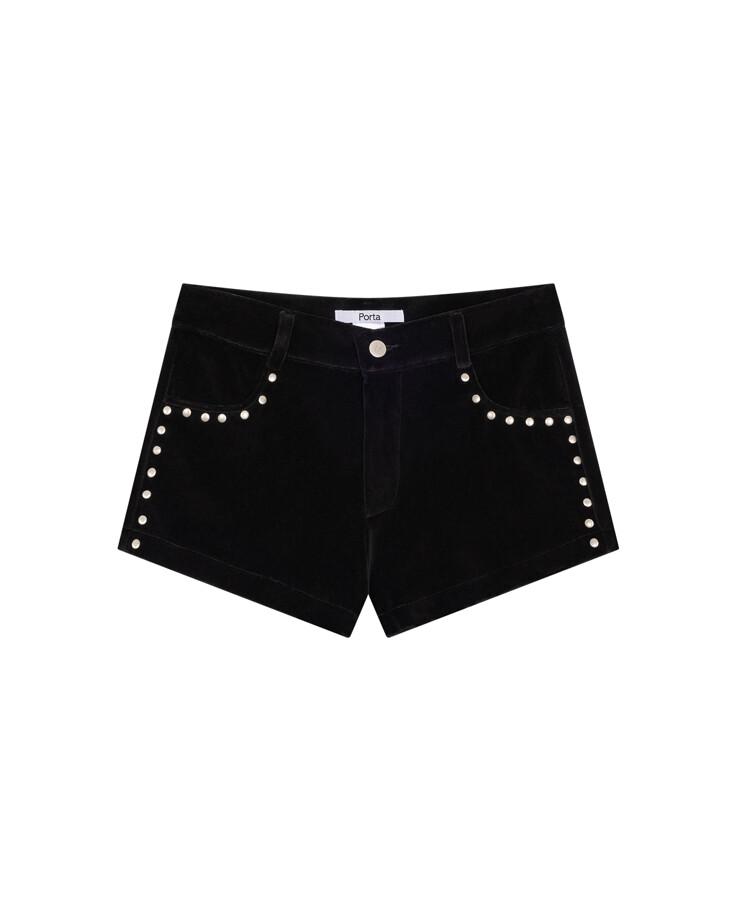 STUD MICRO SHORTS, BLACK