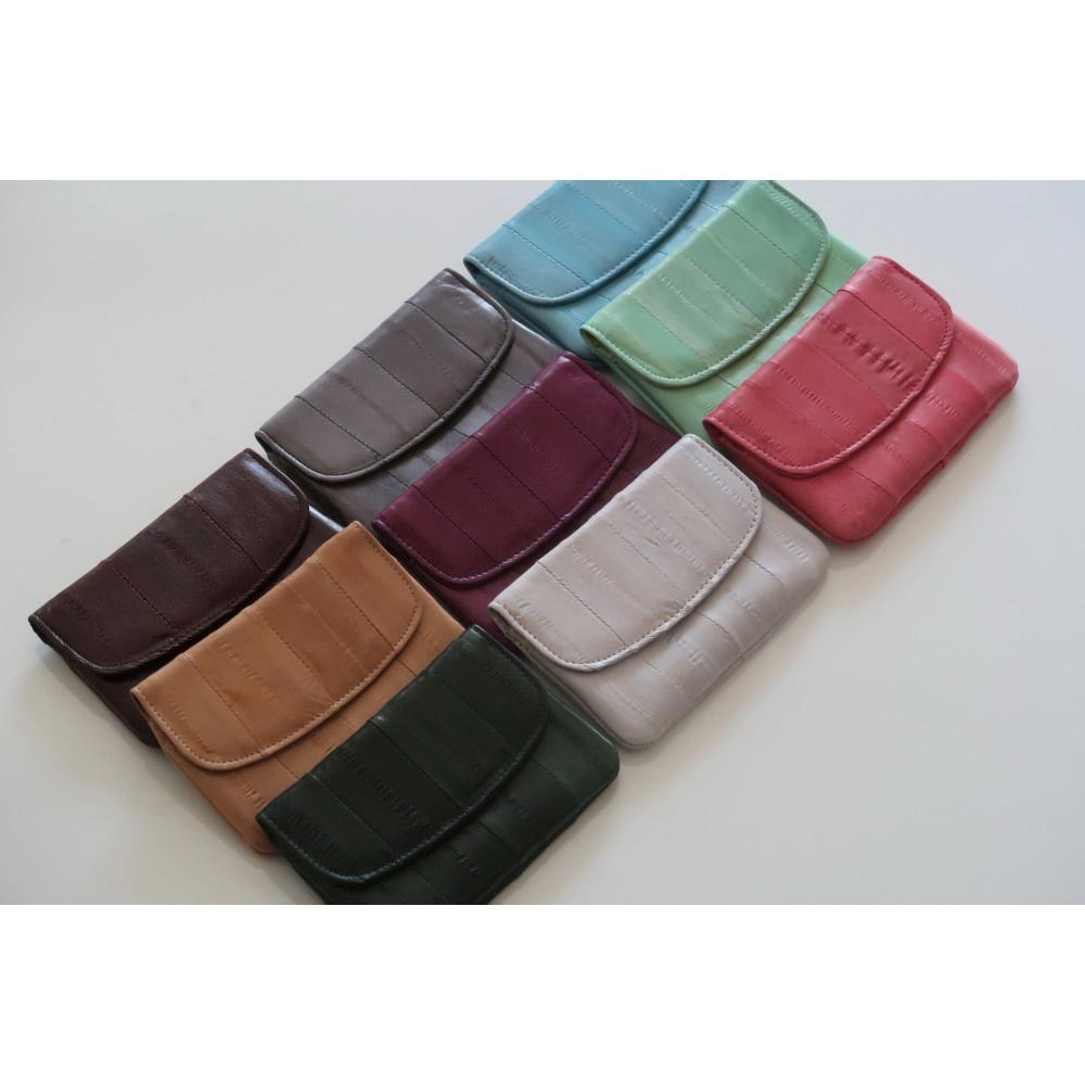 [베스트/500개돌파] croissant mini wallets - 핸드메이드 업사이클링 친환경 장어 가죽 카드 똑딱이 명함 열쇠 지갑 10대 대학생
