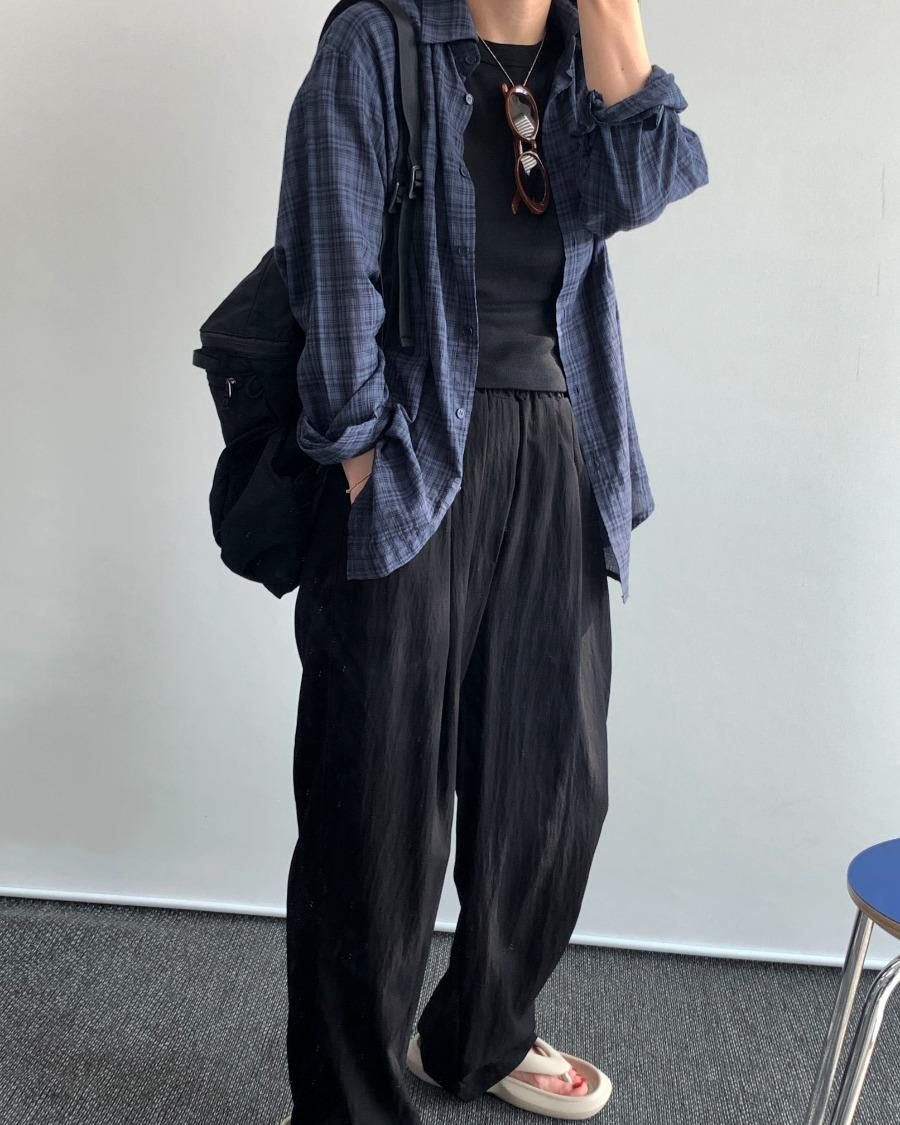| NEW | pa gauze cotton check shirts