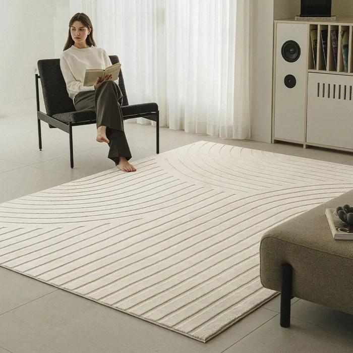 젠  카빙 하이로우 워셔블 단모 거실 러그 4size 3colors