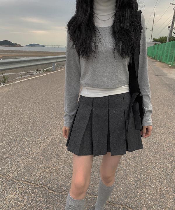 윈터 데일리 플리츠 스커트(2 color)