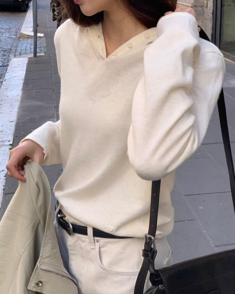 overtake 오버테이크 25SS 네추럴 후드 니트 