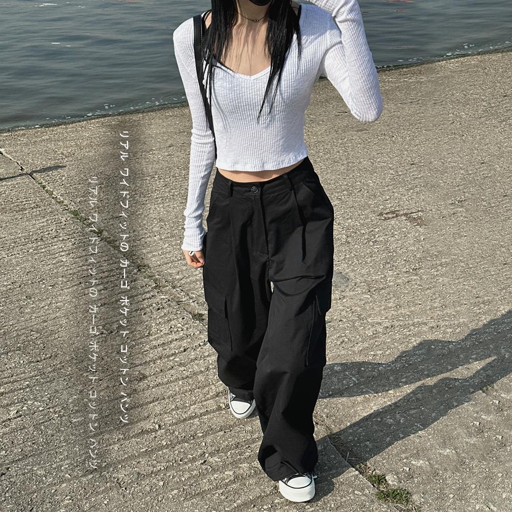 오리지널 투웨이 조거 핀턱 카고포켓 코튼 와이드팬츠