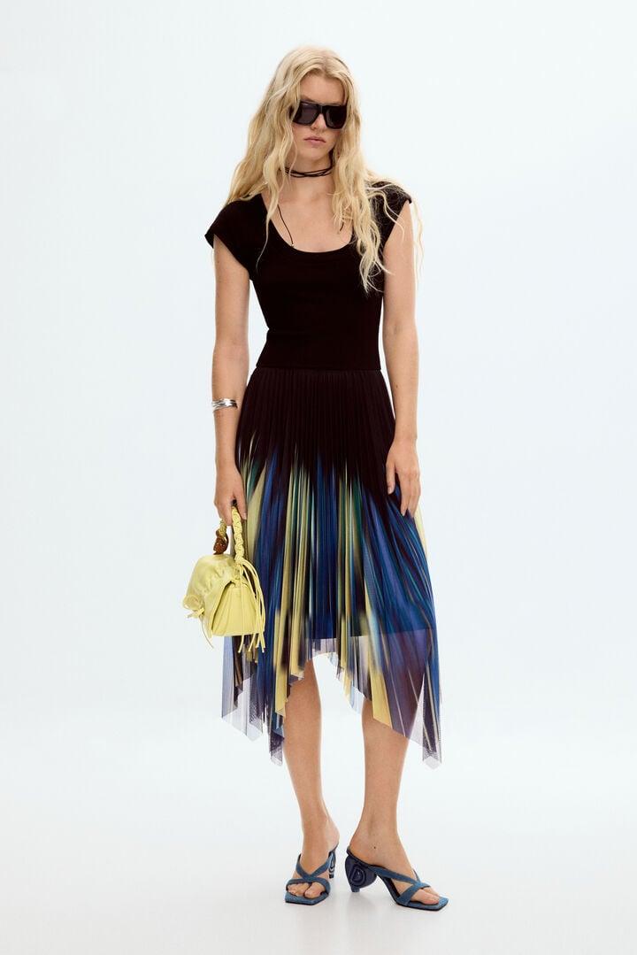 Vestido combinado asimétrico