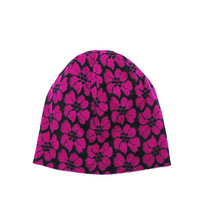 Flower Short Beanie Magenta