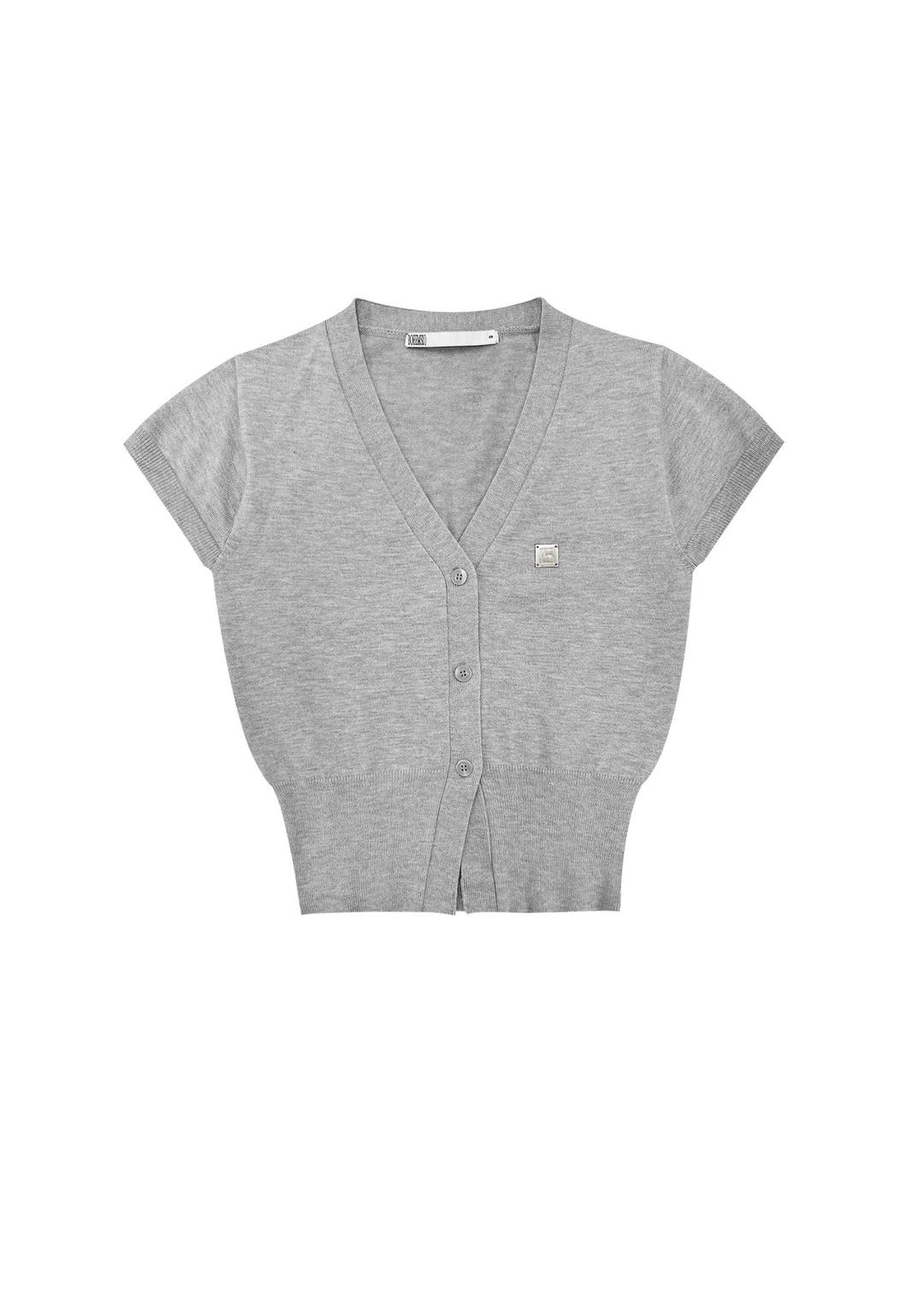 Y SYMBOL HALF CARDIGAN, GRAY