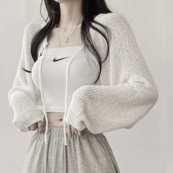 [1+1할인] 한여름까지 쭉!! 오버핏 리본끈 볼레로 니트 얇은 가디건 7color