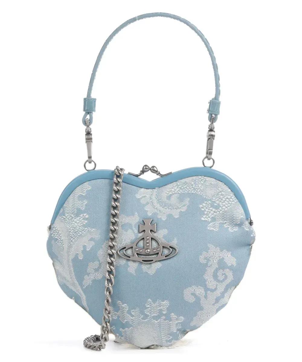 (한정기간세일) 비비안웨스트우드 벨 하트 프레임 숄더백 씨위드 코튼 블루 코럴