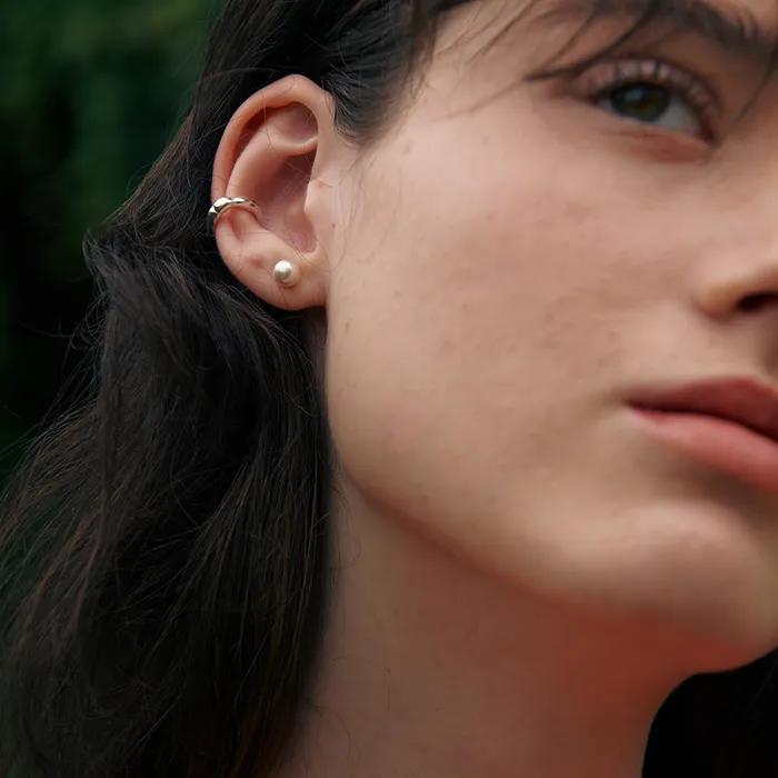 [14k gold] Deux.k.08 / haute pearl earring (6mm)