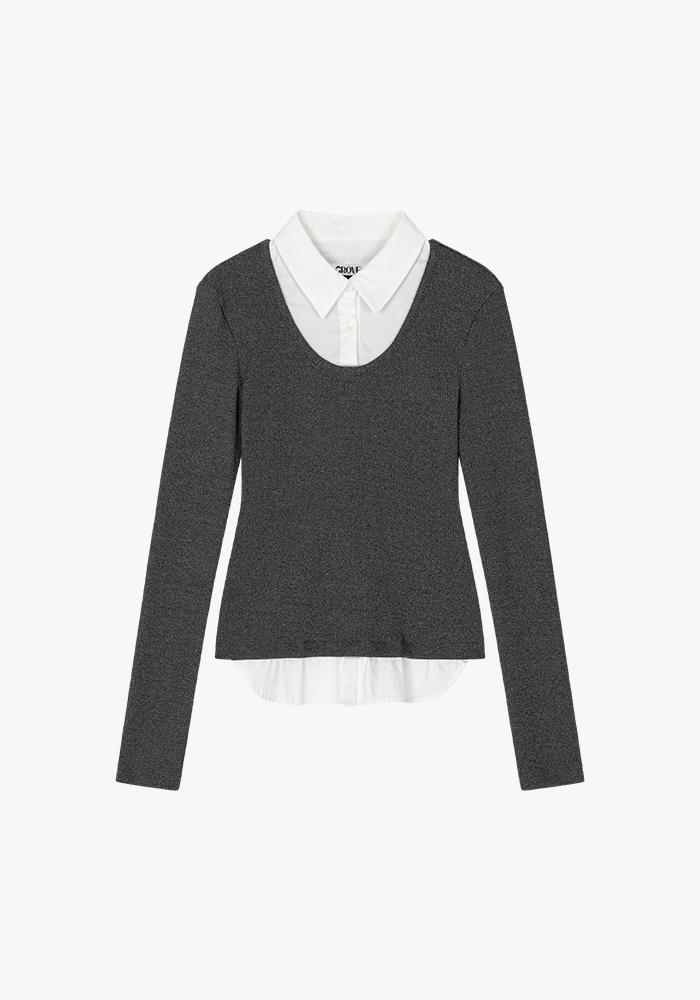 SHELDON SHIRT COLLAR T-SHIRT [2COLOR]