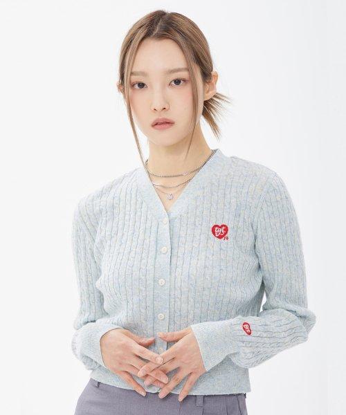 케이블 슬림 가디건_믹스