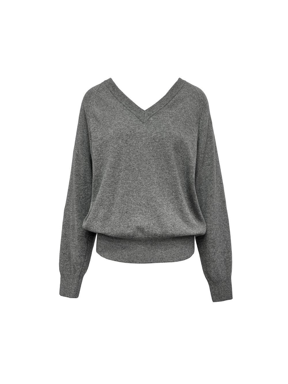 바스트참 캘리 울 브이넥 니트