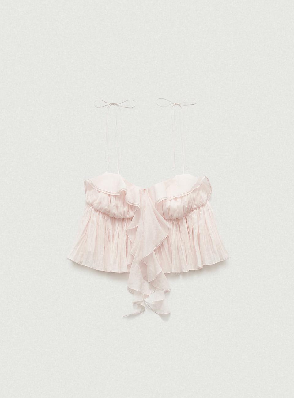 Frill Tiered Sleeveless Blouse_Pink